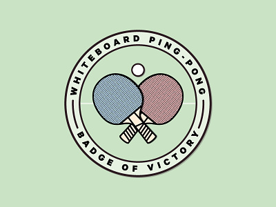 Whiteboard Ping-Pong Badge badge ball icon paddle ping pong ping pong table tennis tint vector whiteboard