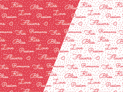 Repeated Lettering Pattern hand lettering heart lettering love pattern red sacramento texture