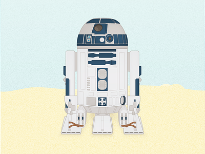Star Wars R2-D2 Illustration bb 8 bb8 character droid force illustration line art mono weight poster robot star wars the force awakens