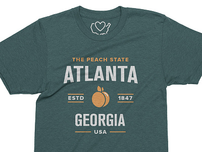 Atlanta Type Tee 1847 50 states apparel atlanta badge emerald georgia peach state t shirt type typography