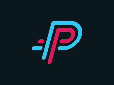 'P' Branding Exploration / 02 blue branding exploration identity letter lines logo mark p pink vector whiteboard