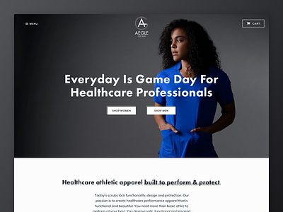 Aegle Gear - Site Launch aegle apparel athletic clothing commerce. whiteboard gear healthcare scrubs site sport web design