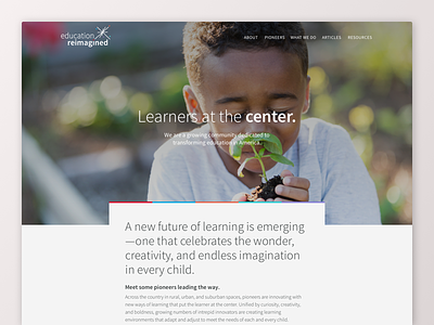 Education Reimagined - Site Launch center education launch learners rainbow reimagined site web design whiteboard