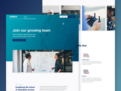 Airbus Aerial - Team Page about aerial airbus atlanta careers design gradient icons photography team web whiteboard