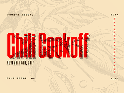 Fourth Annual Chili Cookoff annual branding chili condensed cookoff food illustration tungsten type winter