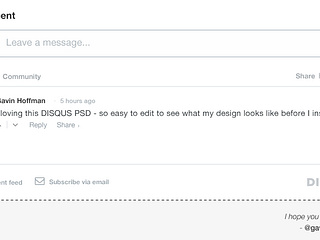 FREEBIE - Disqus Template for your design by Gav Hoffman on Dribbble