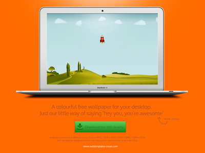 Free wallpaper landing page colourful green illustration landing page orange rocket wallpaper