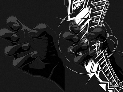 Blitz + Fist = Blitzfist blitz electronic fist illustrations logo music myko typography vector