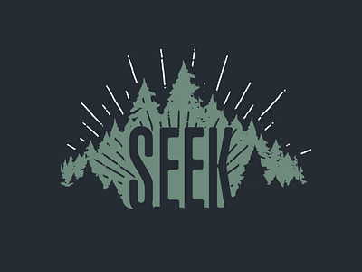 Seek design evergreens faith illustrator outdoors silhouette trees tshirt art vector