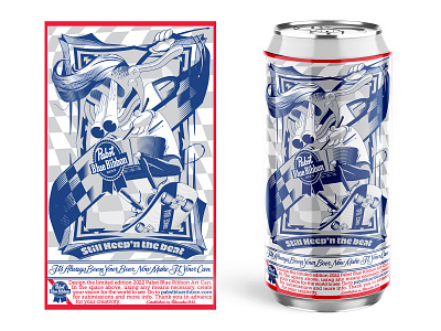 Two tone illustration for PBR art can contest beercanart design illustrator vector