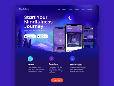 Meditation Apps -  Landing Page