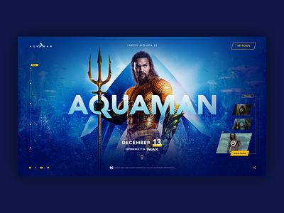 Aquaman Movie Website design ui ux web