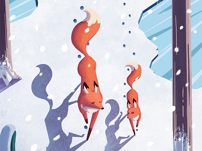 Winter design digitalart fox illustration photoshop
