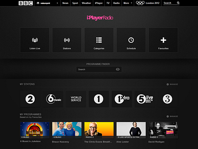 BBC iPlayerRadio concept creative design direction ui ux