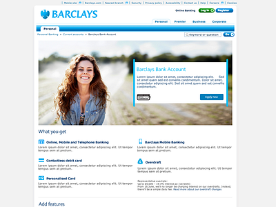 Barclays Bank Account bank creative design direction responsive ui ux