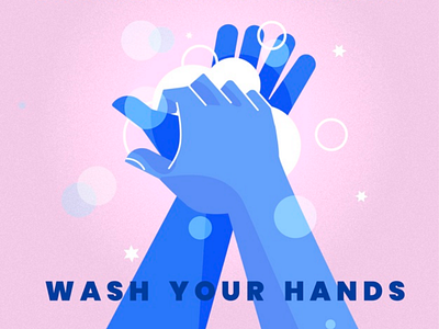 Wash your hands hands blue wash