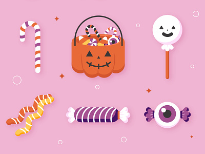 Flat Halloween candy collection Freepik