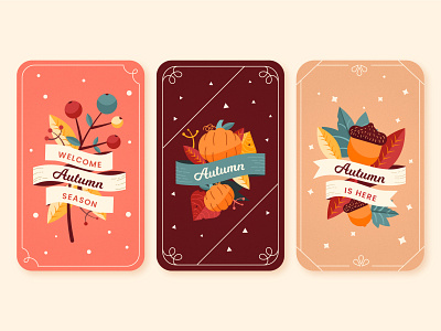 Autumn card collection Freepik autumn