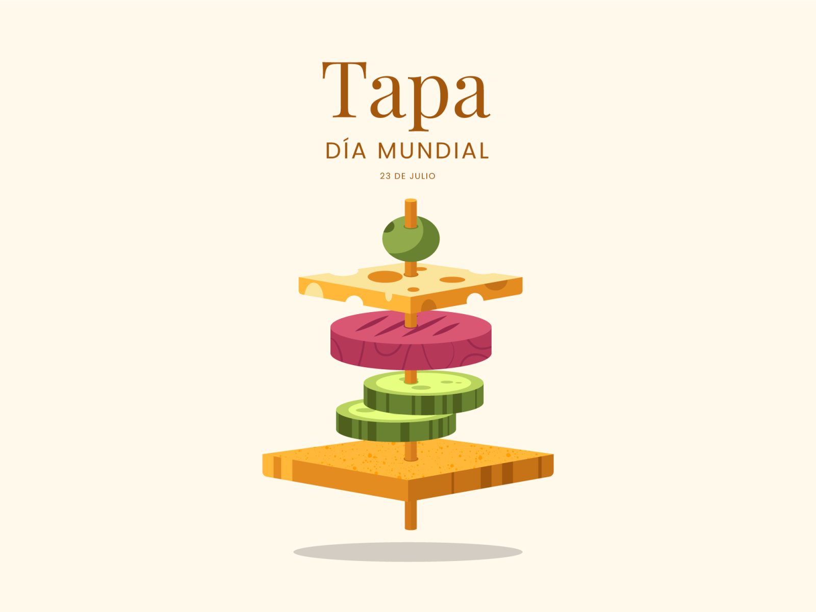 Dia Mundial de la Tapa Freepik colorful vector illustration spain food tapa