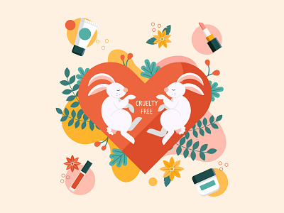 Cruelty free and vegan bunny colorful cruelty free illustration vector vegan