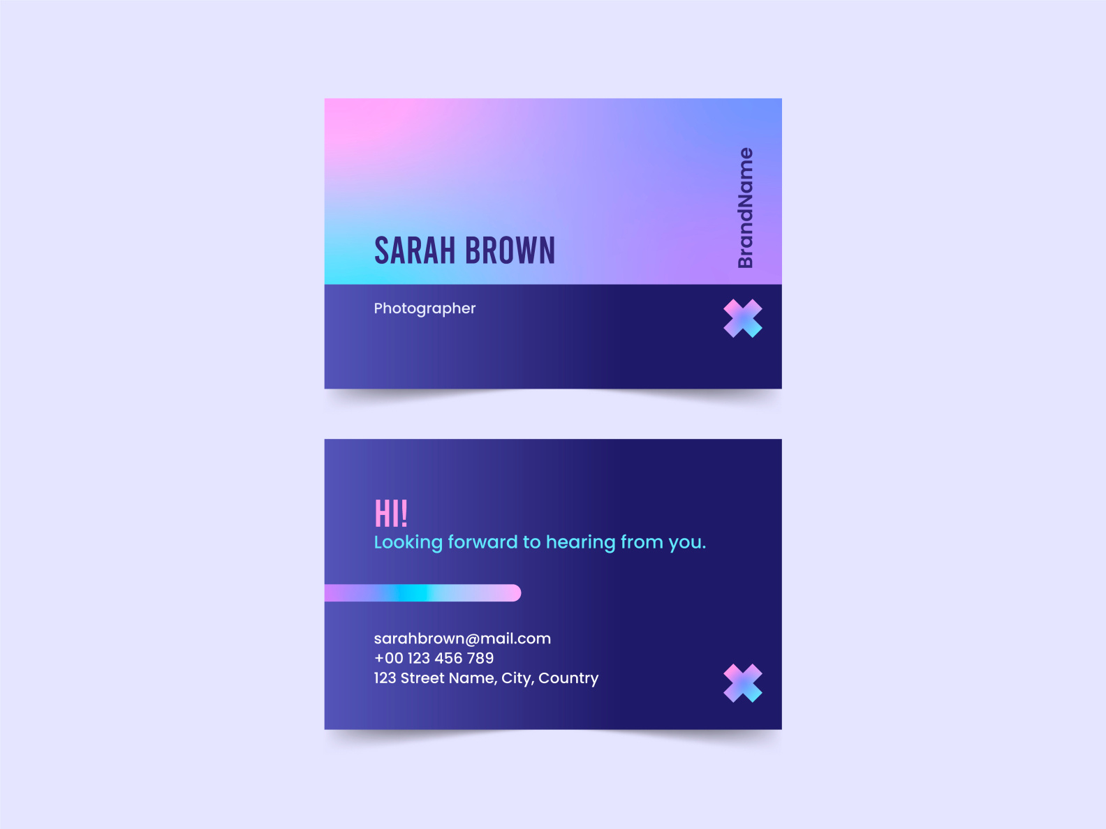 Gradient Business Card by Paula Mendez on Dribbble