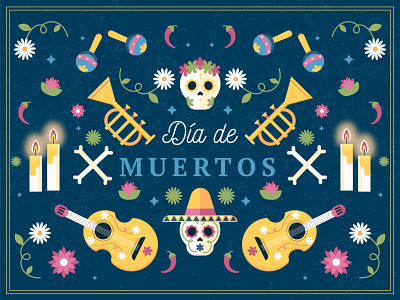 Día de muertos colorful day of the death dia de muertos illustration mexico skull vector