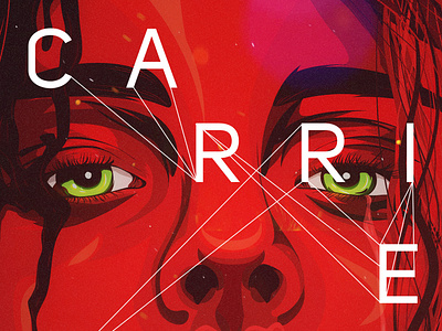 Carrie Strange blood carrie strange chloe design green illustration movie movie poster poster red typography vector