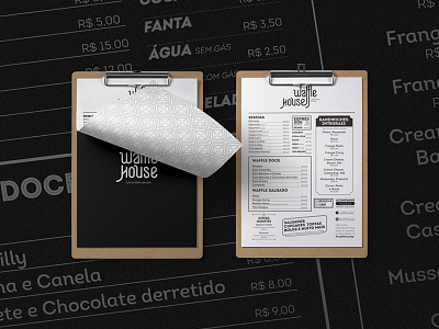 Menu Waffle House belgian coffee coffee shop graphic design identity menu waffle