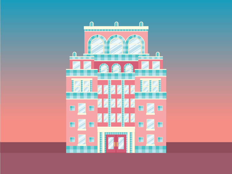Hotel building hotel illustration illustrator miami vector