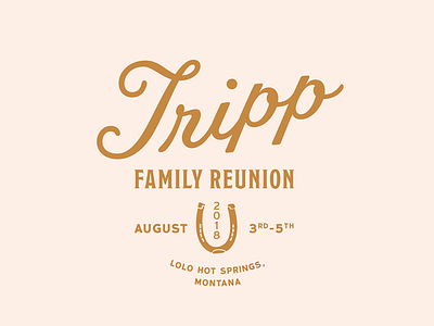 Tripp Family Reunion badge branding logo logotype script typography