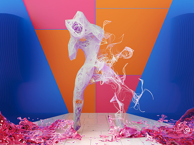 Agony 3d abstract animation c4d cg cinema4d colorful man octane redshift render