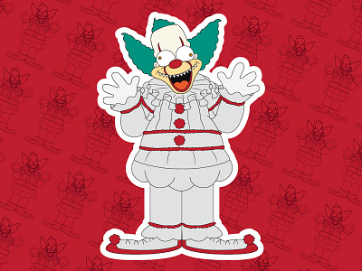 Krusty X Pennywise cartoons illustration it krusty mashup mashups movie pennywise smash stickers the simpsons vector