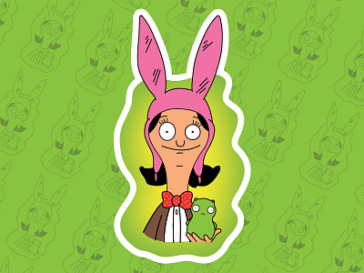 Louise Belcher X Flubber bobs burgers cartoons flubber illustration kuchi kopi louise belcher mashup mashups movie smash stickers vector