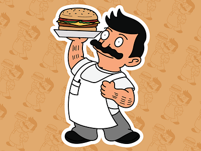 Bob Belcher X Bob's Big Boy big boy bob belcher bobs burgers burger cartoons illustration mashup mashups smash stickers tina belcher vector