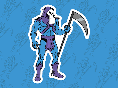 Skeletor X Grim billy cartoon grim heman illustration mandy mashup skeletor smash stickers