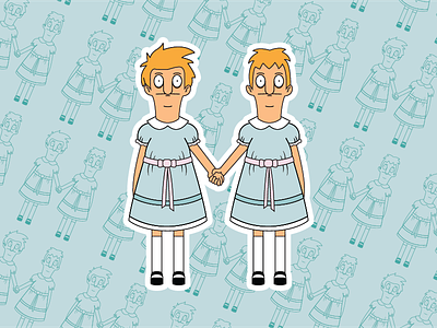 Andy and Ollie X Grady Twins andy bobs burgers cartoons grady twins illustration mashup mashups ollie smash stickers the shining vector