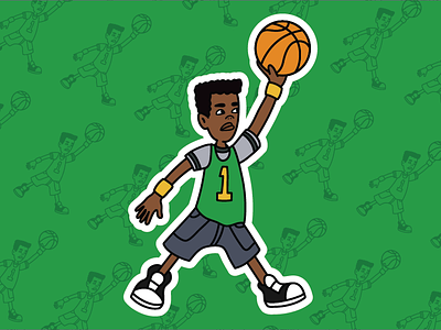 Vince LaSalle X Jordan basketball cartoon illustration jordan mashup recess stickers tv vector vince lasalle