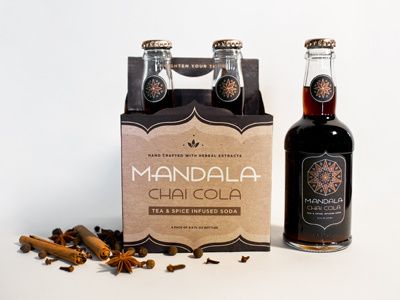 Mandala Chai Cola bottle box branding brew chai cola mandala packaging soda tea