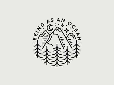 Being As An Ocean apparel badge band emblem forest hand drawn illustration line merch minimal monoline mountains