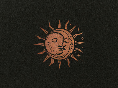 Solar Eclkiss eclipse hand drawn icon illustration minimal moon mystic solar stars sun