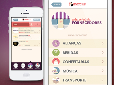 mecasar app app filter flat icons ios list mecasar minimal mishka mobile redesign smooth soleil vendor wedding