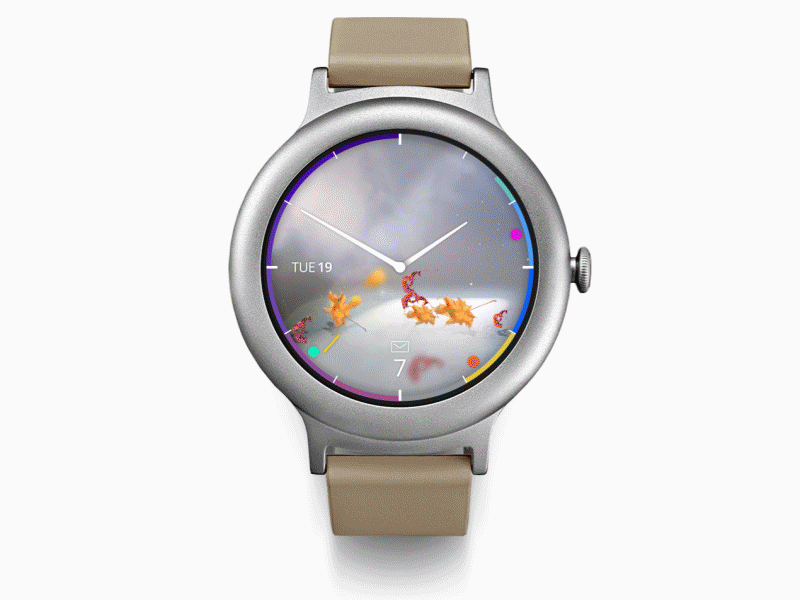 Weather and Notifications 2d 3d after effects animation app interaction design lg smart watch ui ux watch face weather app