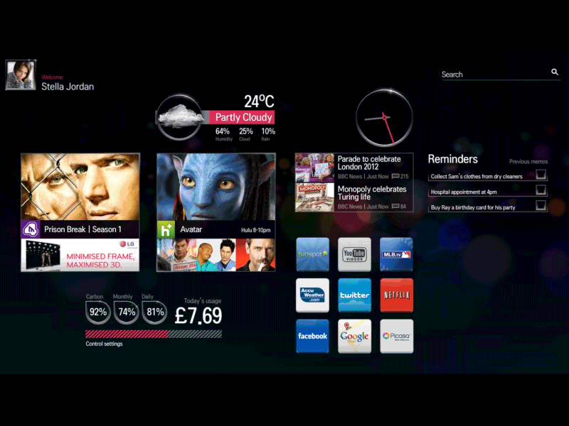 Glassless 3d Tv App Selection 2d 3d after effects c4d gesture glassless interaction motion smart tv ui ux