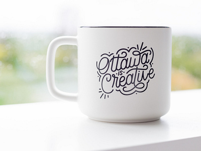Ottawa is Creative design lettering mug design vector