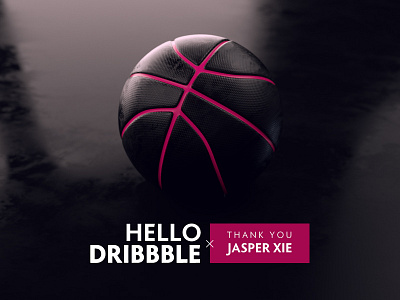 Hello Dribbble! 3d ball c4d cinema cinema4d design hello render thanks thankyou