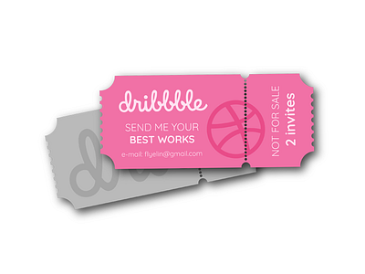 Tickets to dribbble art debut digital drawing dribbble giveaway invitation invite invites player tickets