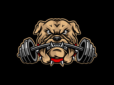 bulldog fitness branding characterdesign design illustration logodesign mascot vector