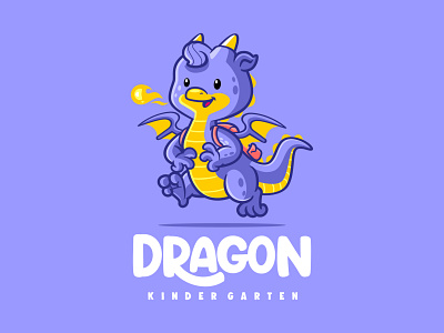 dragon kinder garten branding characterdesign design illustration logo logodesign mascot mascot character mascot design vector