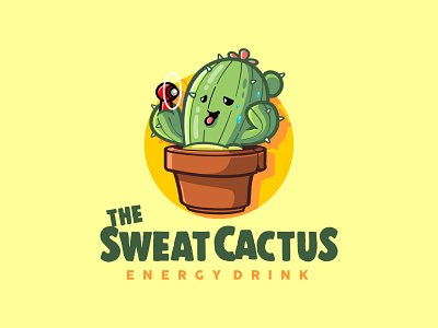 the sweat cactus branding characterdesign clothing design illustration logo logodesign mascot mascot character vector