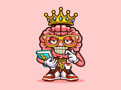 the brain graphic design logo mascot
